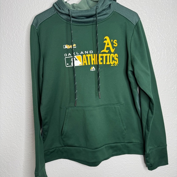 Women's Large Majestic Oakland Athletics Pull-over Hoodie -cp - Picture 2 of 6